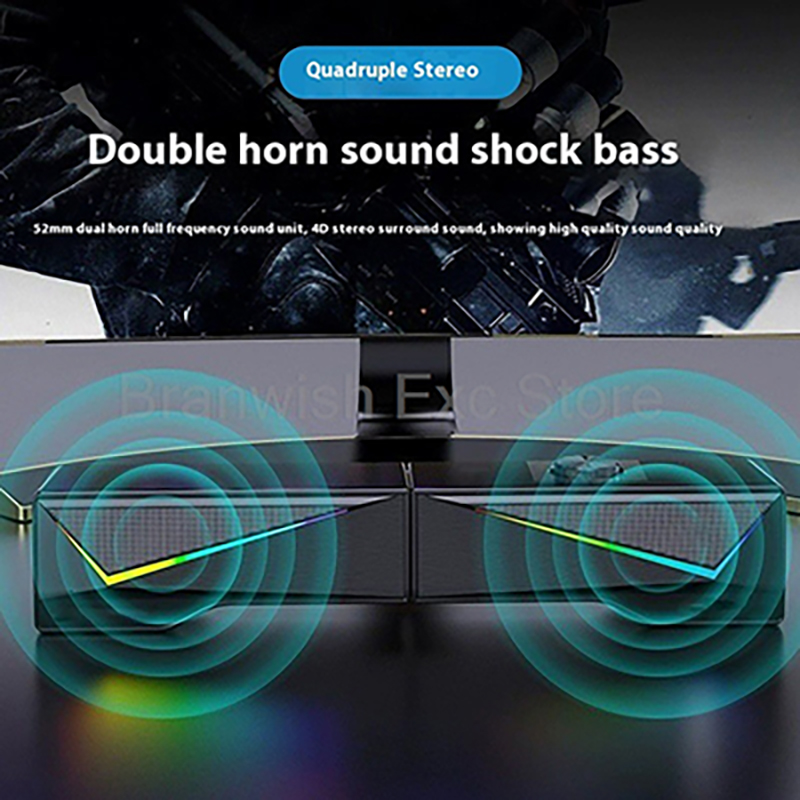 Rgb Computer Soundbar For Pc - 2x2,5 Вт Компьютерный динамик RGB Light