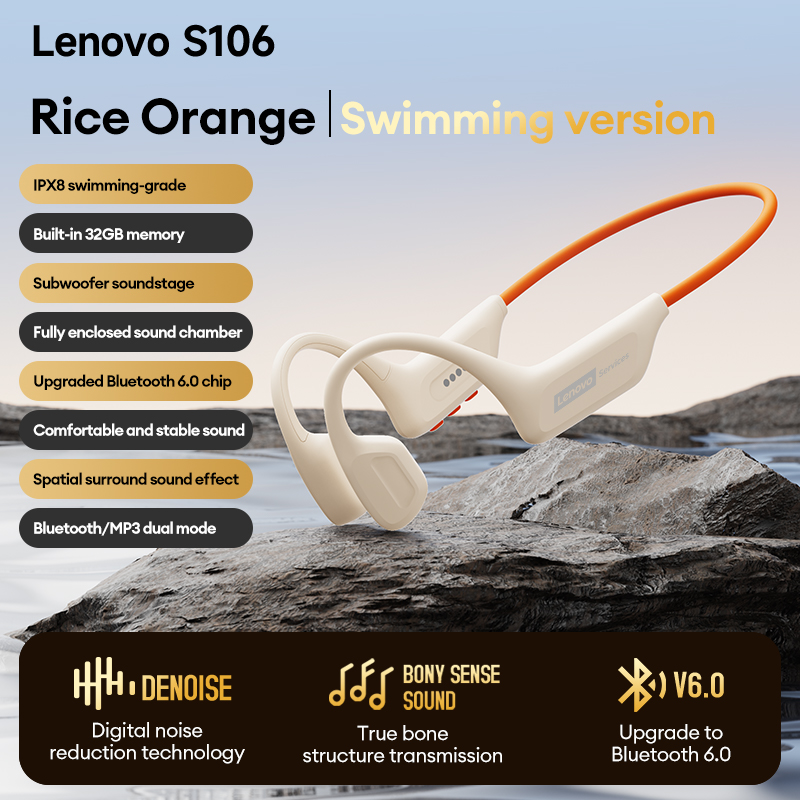 Bone Conduction Running Headphones - Наушники Choice Lenovo S106 с костной