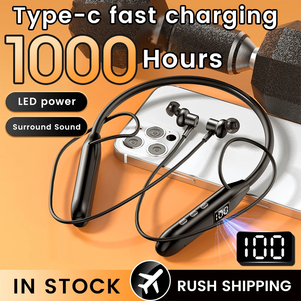 Magnetic Neckband Sports Earphones - Беспроводные наушники Olaf Bluetooth5.3, наушники-вкладыши с