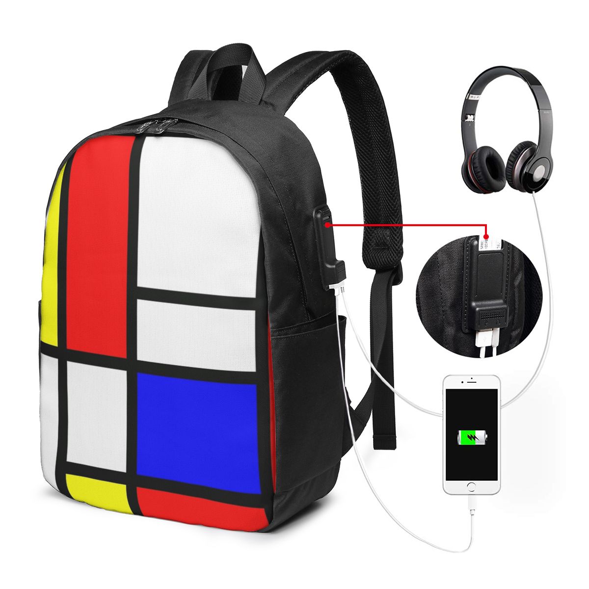 Laptops - Рюкзак Piet Mondrian Composition, дорожная сумка