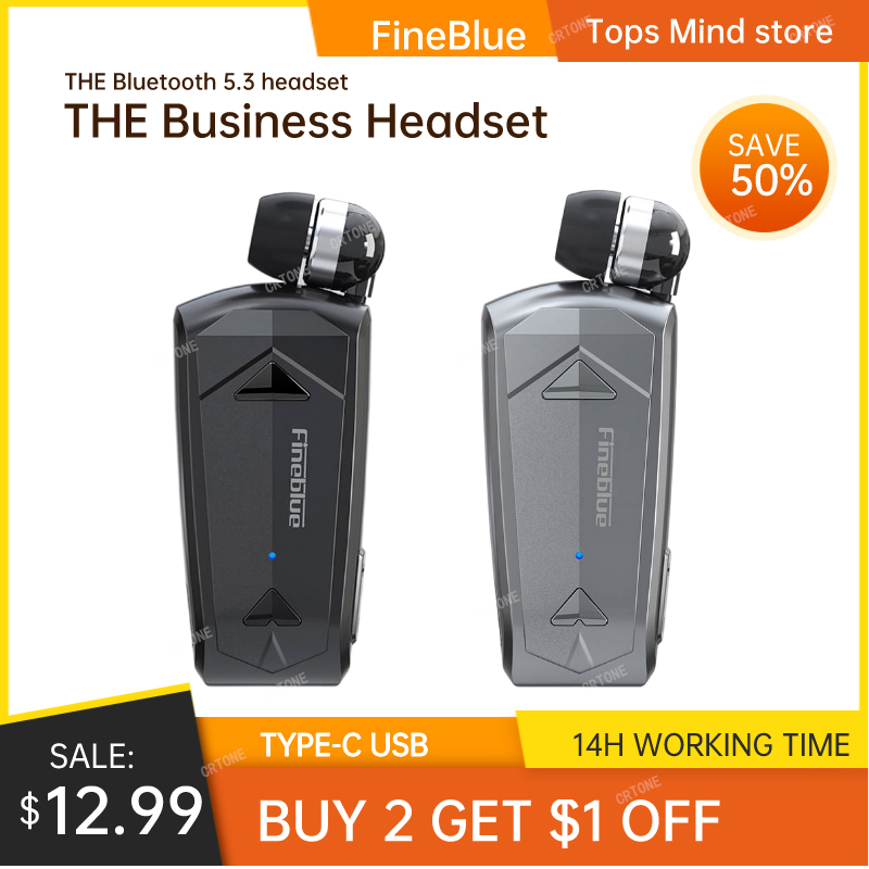 Type C Wired Earphones With Mic - Беспроводные наушники Fineblue F520 Mini Bluetooth