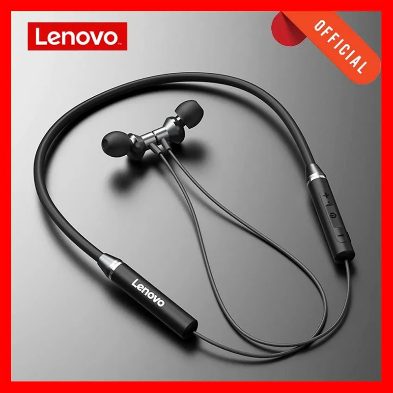 Magnetic Neckband Sports Earphones - Беспроводные наушники Lenovo с Bluetooth, водонепроницаемые,