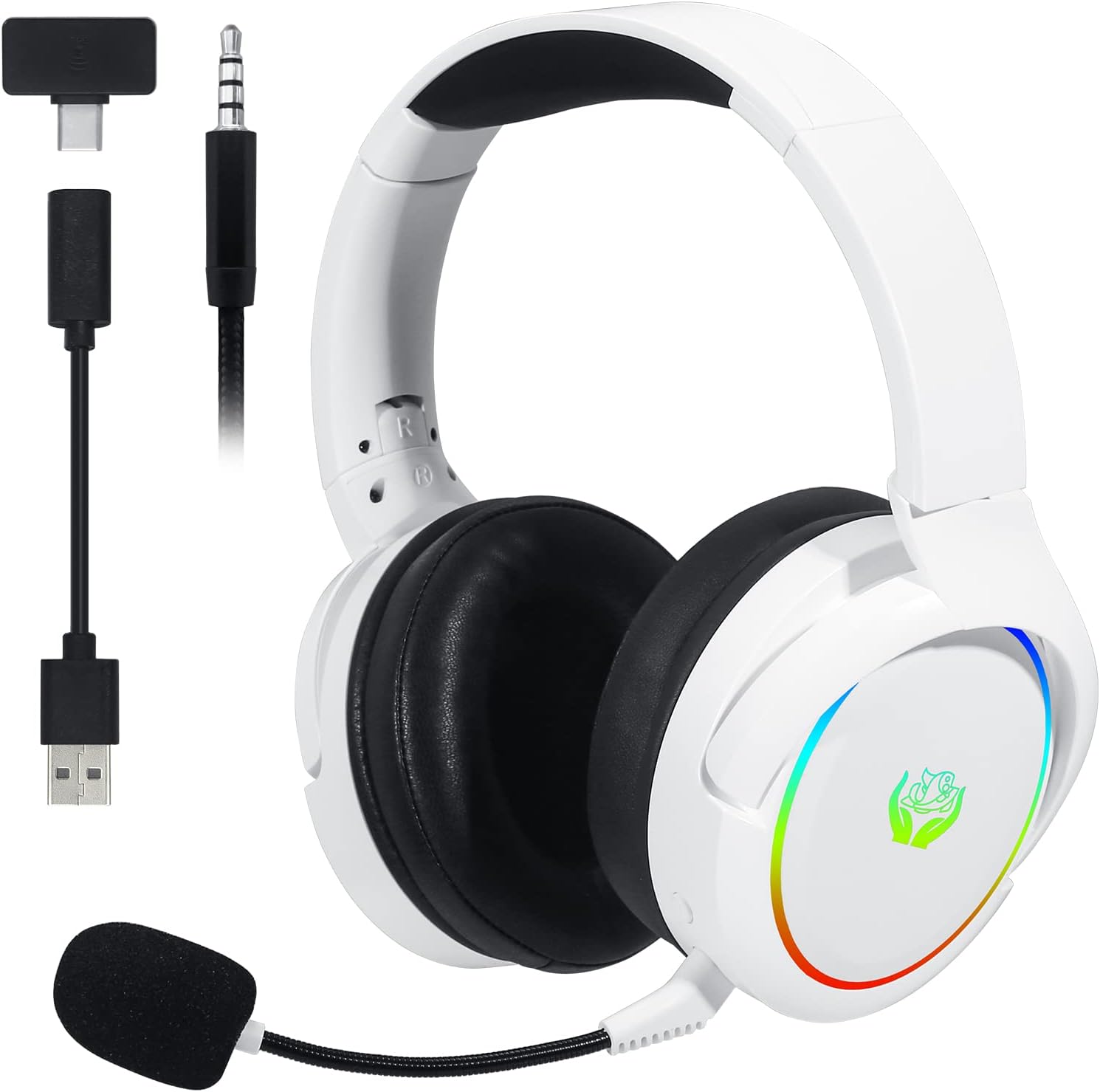 Gaming Headset With Mic Rgb - Беспроводная игровая гарнитура HUO JI 2,4G/Bluetooth