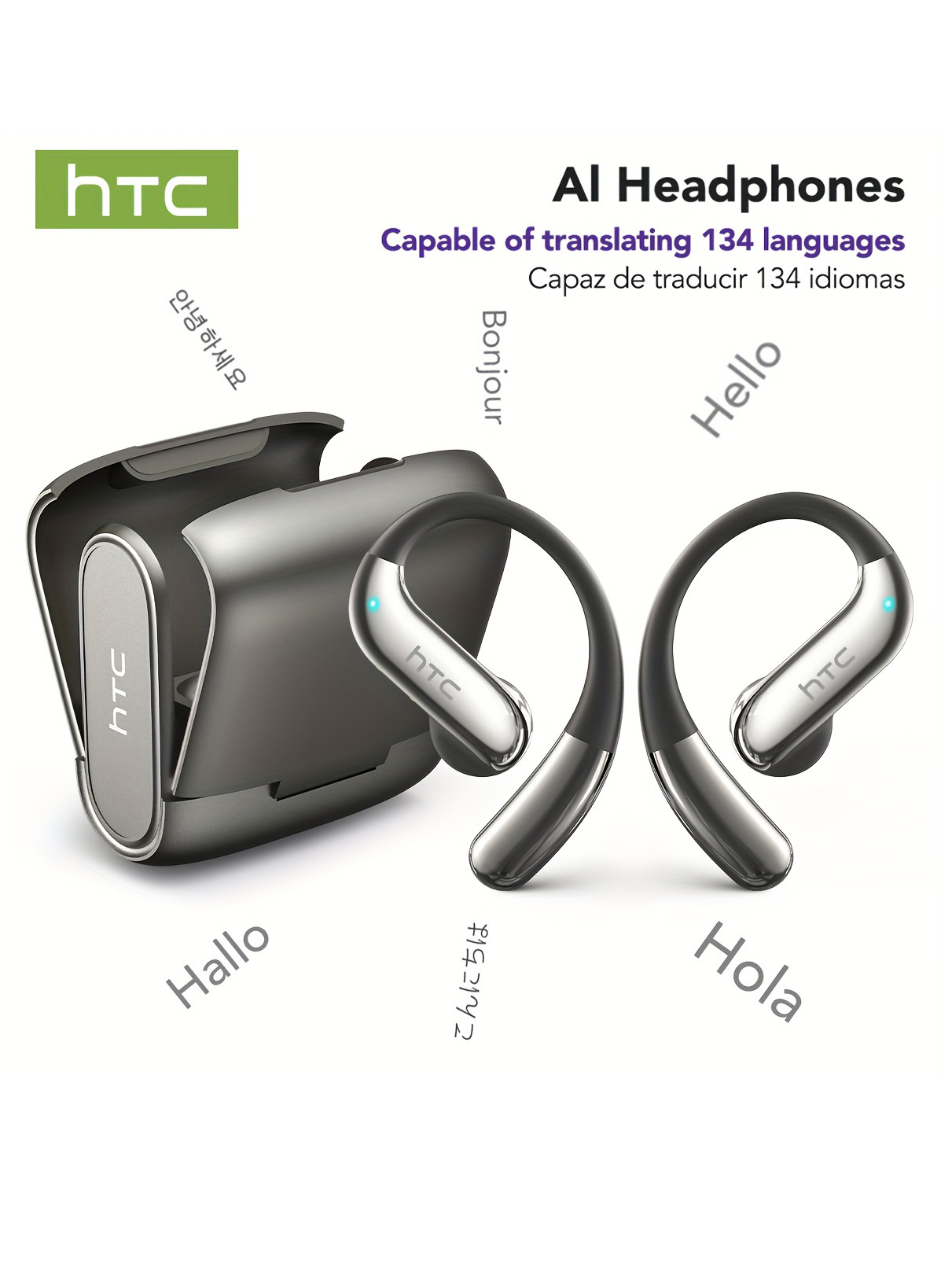 Headphones - Bluetooth-наушники с открытыми ушами HTC, 30-часовое
