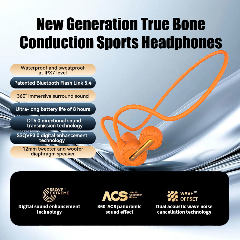 Bone Conduction Running Headphones - Спортивные Bluetooth-наушники с костной проводимостью, заушная