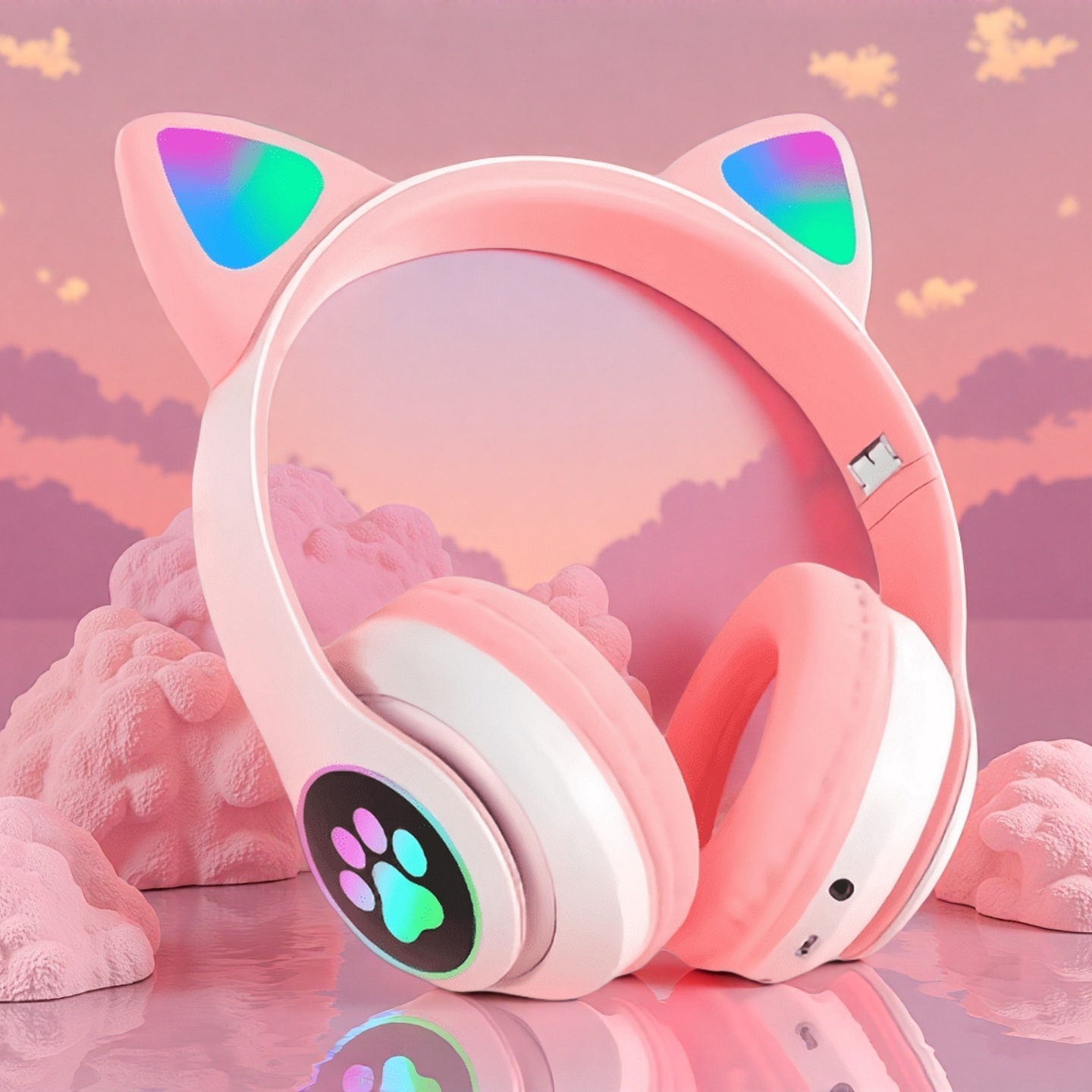 Cat Ear Bluetooth Headset Led - Новый фонарик с милыми кошачьими ушками,