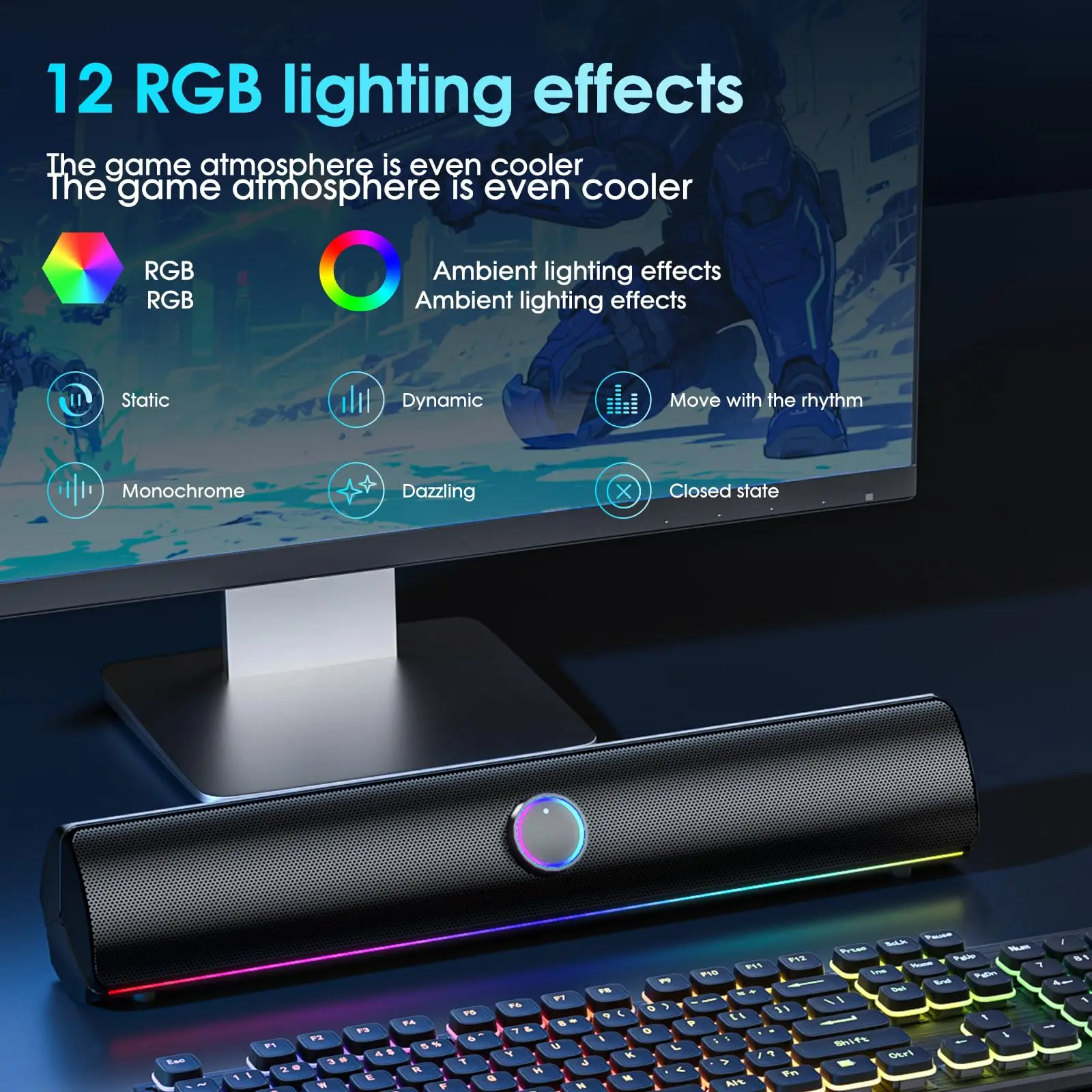 Игровой саундбар, колонка с US – обзор и цена Rgb Computer Soundbar For Pc