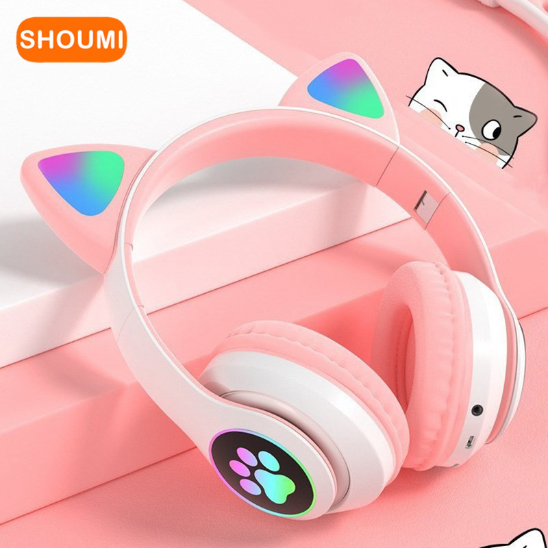 Мигающие светодиодные наушники – обзор и цена Cat Ear Bluetooth Headset Led