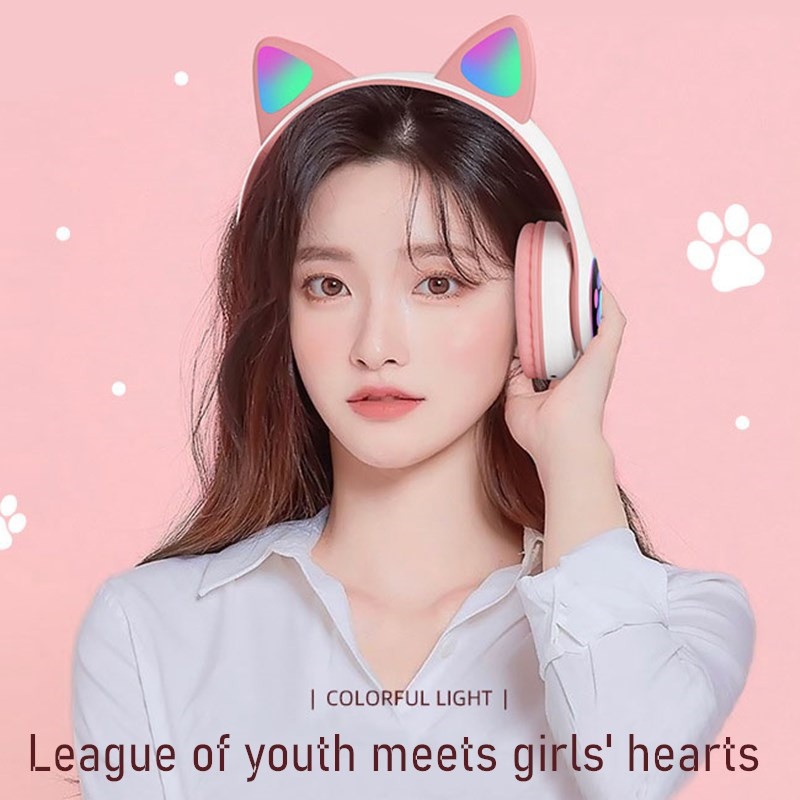 Мигающие светодиодные наушники – обзор и цена Cat Ear Bluetooth Headset Led