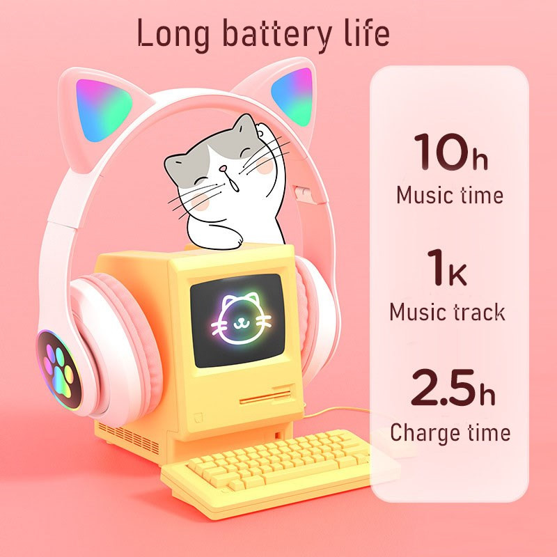 Мигающие светодиодные наушники – обзор и цена Cat Ear Bluetooth Headset Led