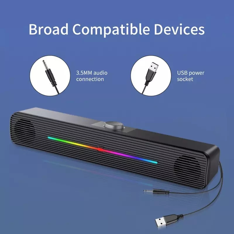 E-1407 Оптовая продажа RGB-кол – обзор и цена Rgb Computer Soundbar For Pc
