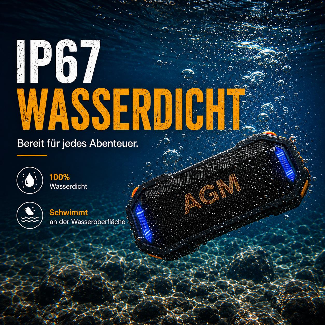 AGM MAG ROCK Уличная беспровод – обзор и цена Portable Bluetooth Speaker Waterproof Ipx7