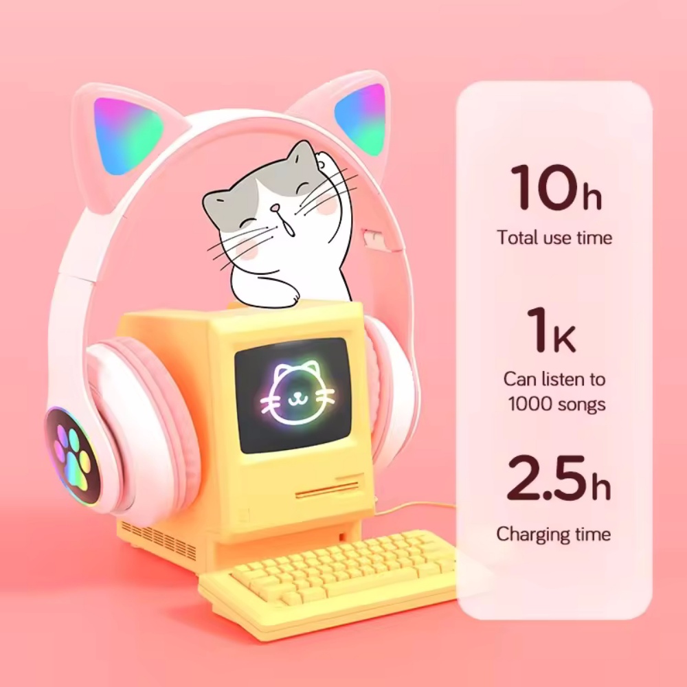 Bluetooth-совместимая гарнитур – обзор и цена Cat Ear Bluetooth Headset Led