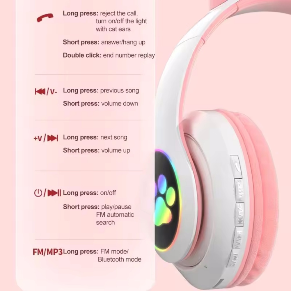 Bluetooth-совместимая гарнитур – обзор и цена Cat Ear Bluetooth Headset Led