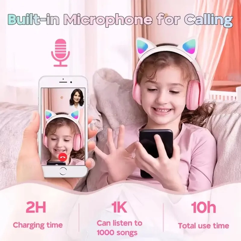 Беспроводные Bluetooth-наушник – обзор и цена Cat Ear Bluetooth Headset Led