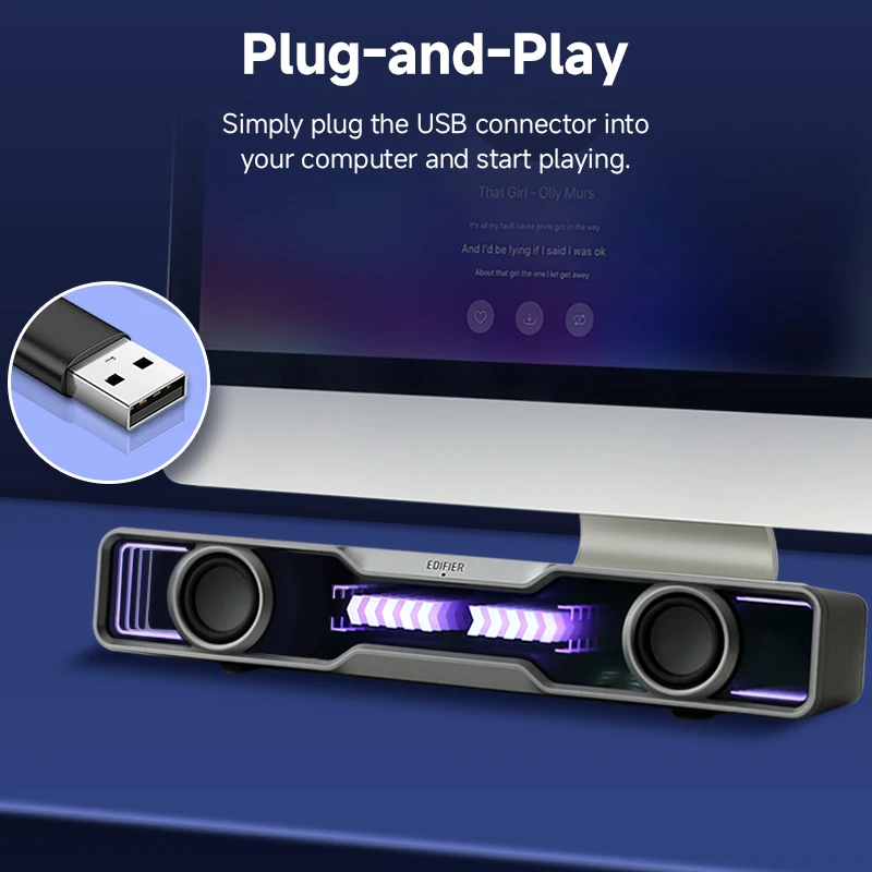 Edifier QS30 – компактные комп – обзор и цена Rgb Computer Soundbar For Pc
