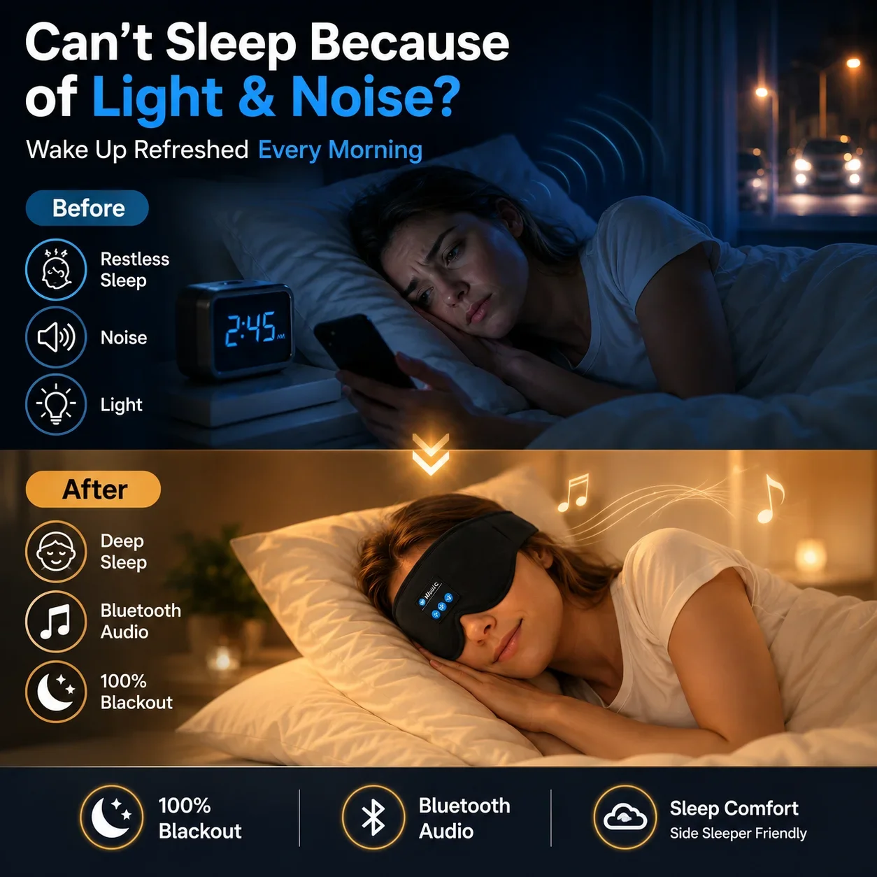 Беспроводная маска для сна с н – обзор и цена Sleep Mask Headphones Bluetooth