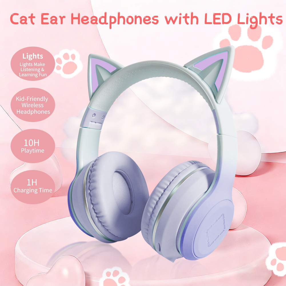 Прекрасные беспроводные наушни – обзор и цена Cat Ear Bluetooth Headset Led