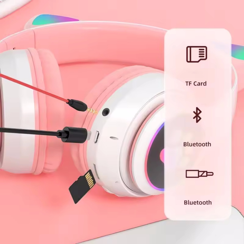 Беспроводная гарнитура с милым – обзор и цена Cat Ear Bluetooth Headset Led