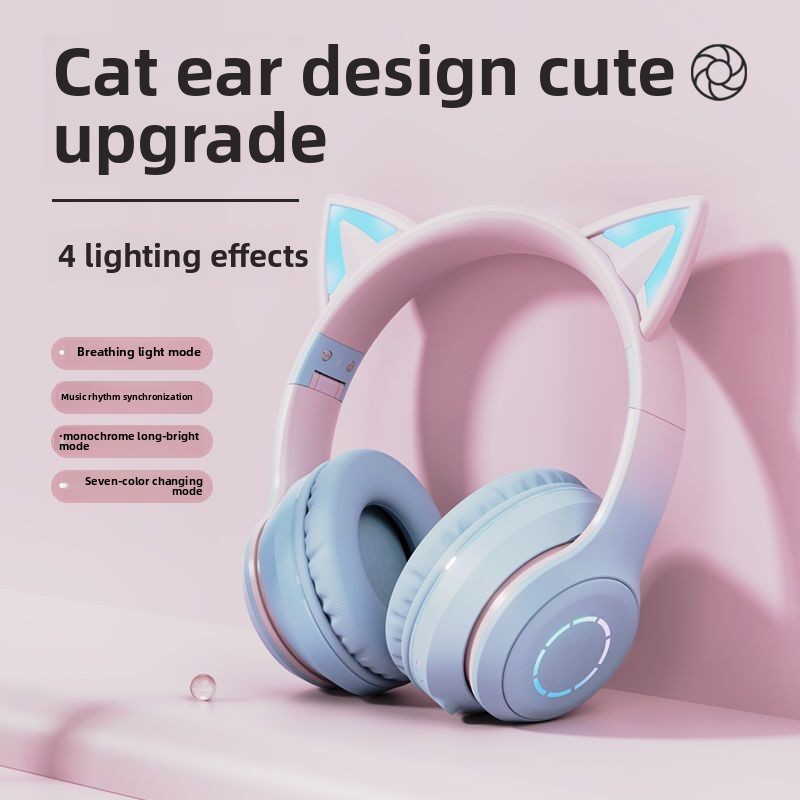 Новая популярная беспроводная  – обзор и цена Cat Ear Bluetooth Headset Led