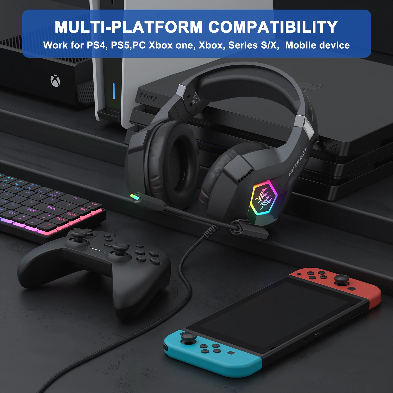 Проводная игровая гарнитура с  – обзор и цена Gaming Headset With Mic Rgb